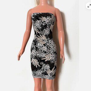 Multicolor mini dress bodycon for My Size Barbie Doll 36". Floral print. New. 02